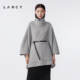 羊绒羊毛 LANCY 朗姿2025冬季 新款 气质格纹立领斗篷毛呢大衣