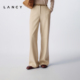 LANCY 裤 朗姿2025冬新款 女百搭通勤条绒长裤 羊毛高腰直筒阔腿西装