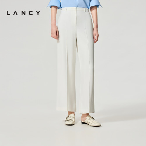 【醋酸】LANCY/朗姿2026夏季新款百搭通勤直筒裤时尚轻薄西装裤女