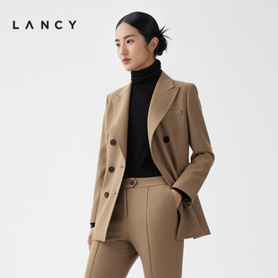 绵羊毛西装 外套女职业高级感西服气质女装 朗姿2023秋冬新款 LANCY