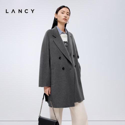 双排纽扣 宽松廓形 本料腰带