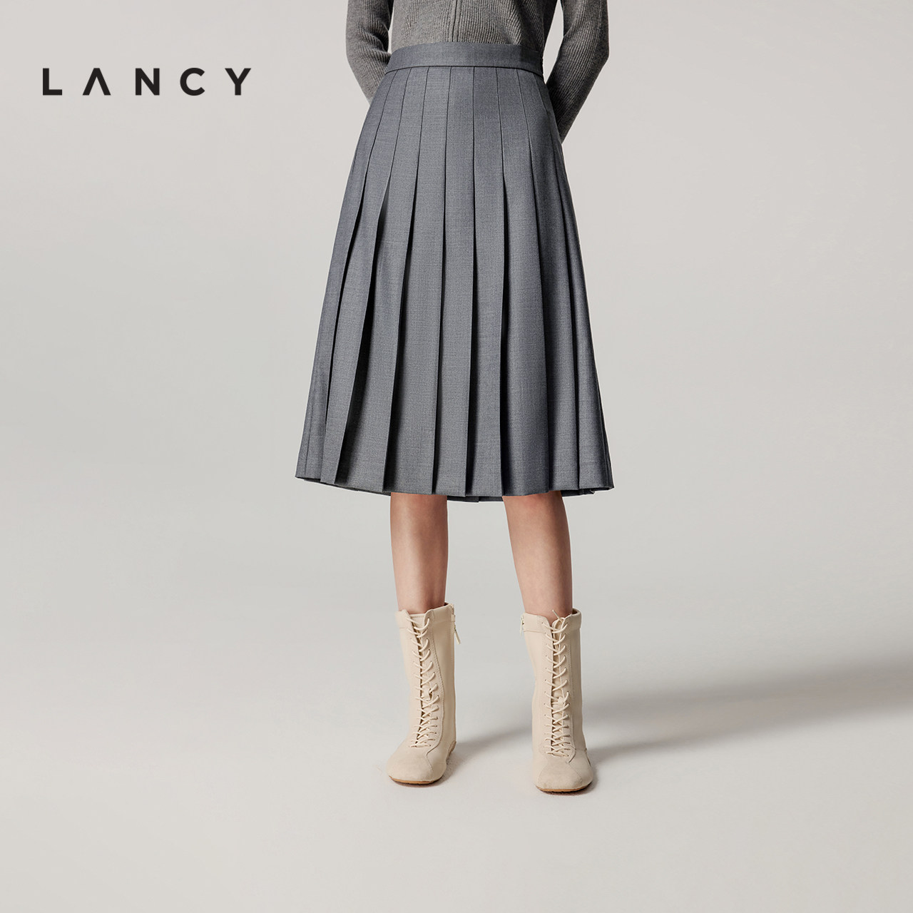 【纯羊毛】LANCY/朗姿2025秋季新款高端百搭通勤压褶百褶长半身裙,女装/女士精品,半身裙,淘宝优惠券,粉丝福利购,淘宝优惠卷