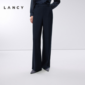 朗姿2025春新款 简约气质直筒阔腿休闲西装 裤 LANCY 女通勤职业长裤