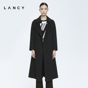 LANCY/朗姿山羊绒大衣2022冬季新款通勤高级感中长款宽松长外套女