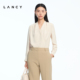 通勤设计感交叉V领衬衫 上衣女 朗姿2026春季 新款 桑蚕丝 LANCY