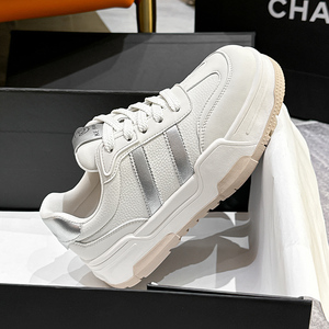 德训小白鞋2025秋季新款厚底女鞋百搭复古休闲鞋轻便潮流运动板鞋