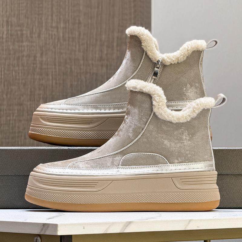 雪地靴女款2025冬季新款保暖棉鞋百搭爆款防滑加绒短靴厚底马丁靴