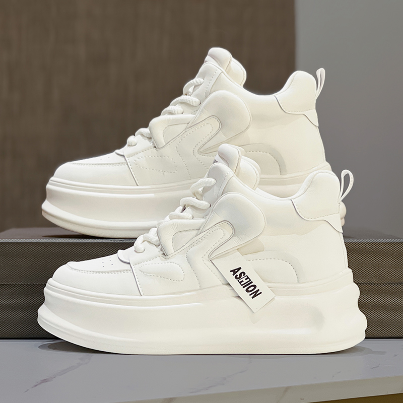 高帮小白鞋女2025春季新款百搭爆款厚底板鞋小个子增高运动休闲鞋,女鞋,高帮鞋,淘宝优惠券,粉丝福利购,淘宝优惠卷