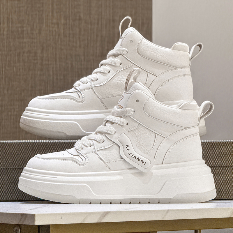 高帮女鞋休闲板鞋厚底小白鞋