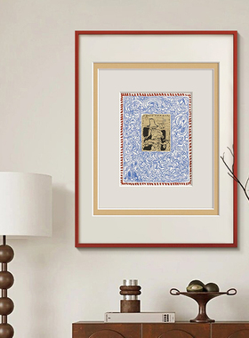《符篆密语》轻法式高级感饭厅装饰画抽象艺术客厅挂画玄关壁画