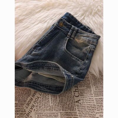 美式复古牛仔裤女装夏季新款高腰显瘦A字超短裤热裤裤子高街ins潮