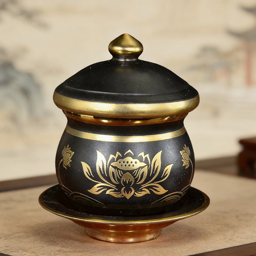 陶瓷供水杯供佛杯佛前供杯供奉观音招财莲花净水杯贡杯佛堂用品
