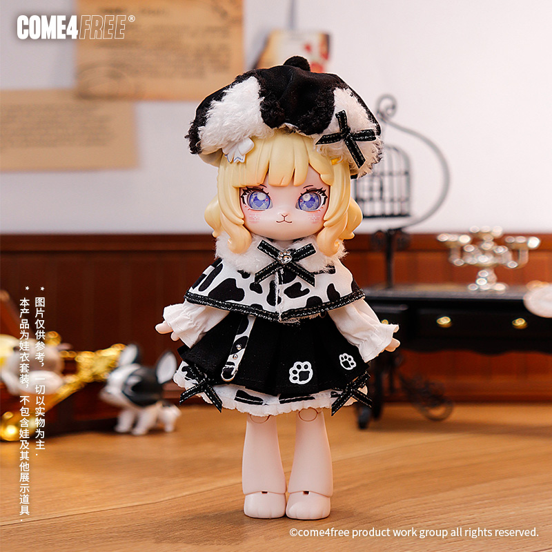 COME4FREE侦探喵娃衣OB11玩偶BJD娃衣公仔裙子衣服 (发衣不发娃)