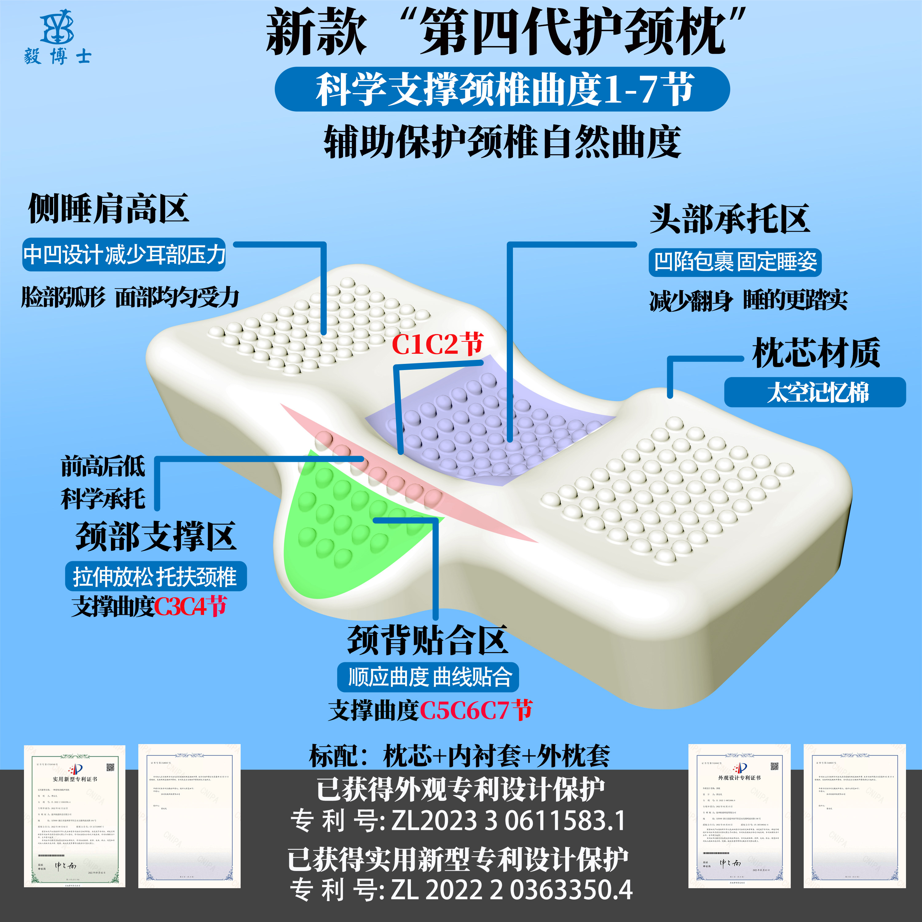 护颈枕颈椎枕专利设计支撑枕U型枕记忆枕头枕芯低枕高枕学生成人