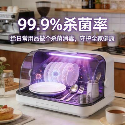 保洁柜学校抑菌消毒柜烘干一体桌面式臭氧消毒柜家用立式免沥水