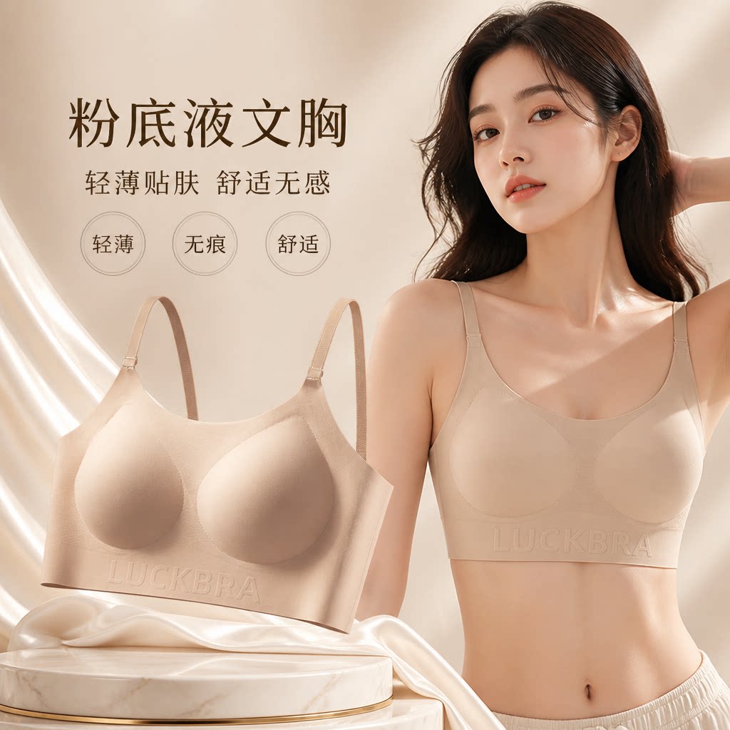 夏季冰丝无痕无钢圈薄款文胸