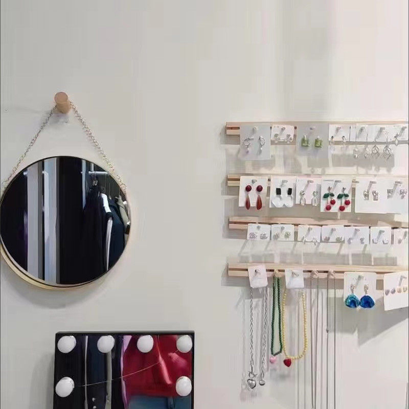 饰品首饰店墙上镜子挂件服装首饰店铺商用圆形直播饰品架耳环家用