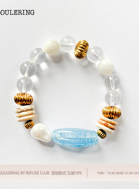 A SOULERING BY REFUSE CLUB 26SS 天然水晶 蓝彩晶心