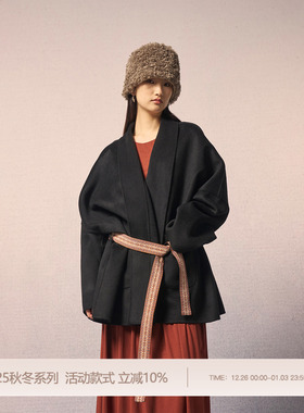 REFUSE CLUB 25AW 羊绒束腰斗篷大衣