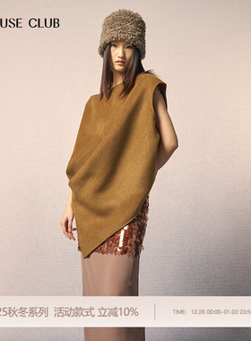 REFUSE CLUB 25秋冬新款羊毛廓形马甲大衣廓形外套