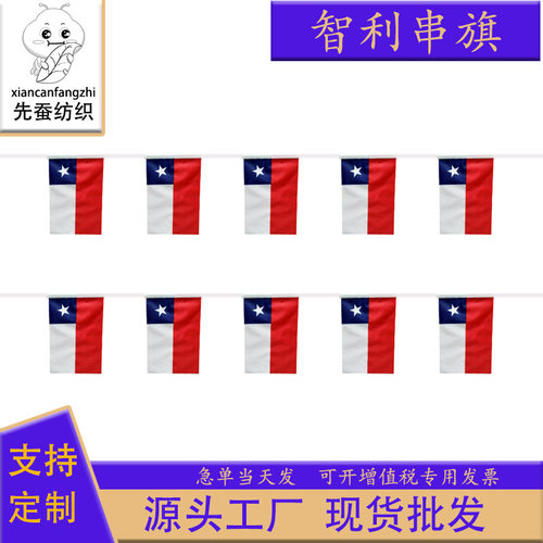 14×21cm智利串旗方形球迷旗帜20