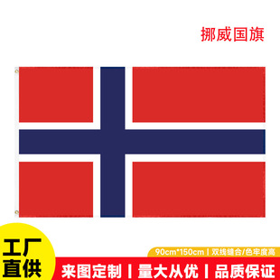 90*150cm挪威国旗现货3*5ft涤纶旗子厂家Norway旗帜跨境货源