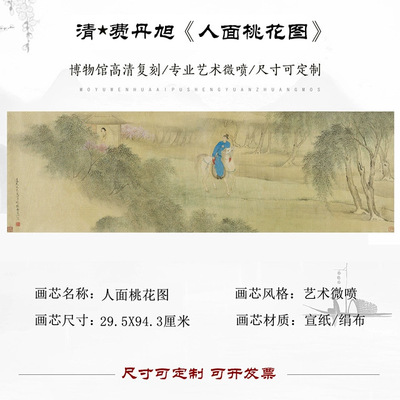 清费丹旭人面桃花图名画工笔人