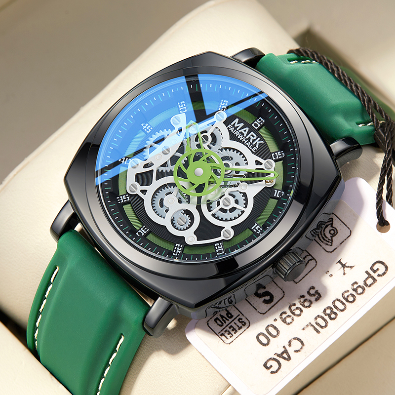 马克华菲2024新款手表男学生潮流方形男表防水夜光户外运动腕表