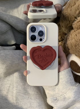 ins小众简约复古红色爱心英文磁吸壳适用iPhone16ProMax手机壳17pro硅胶15新款17磨砂14保护套12/13防摔16pro