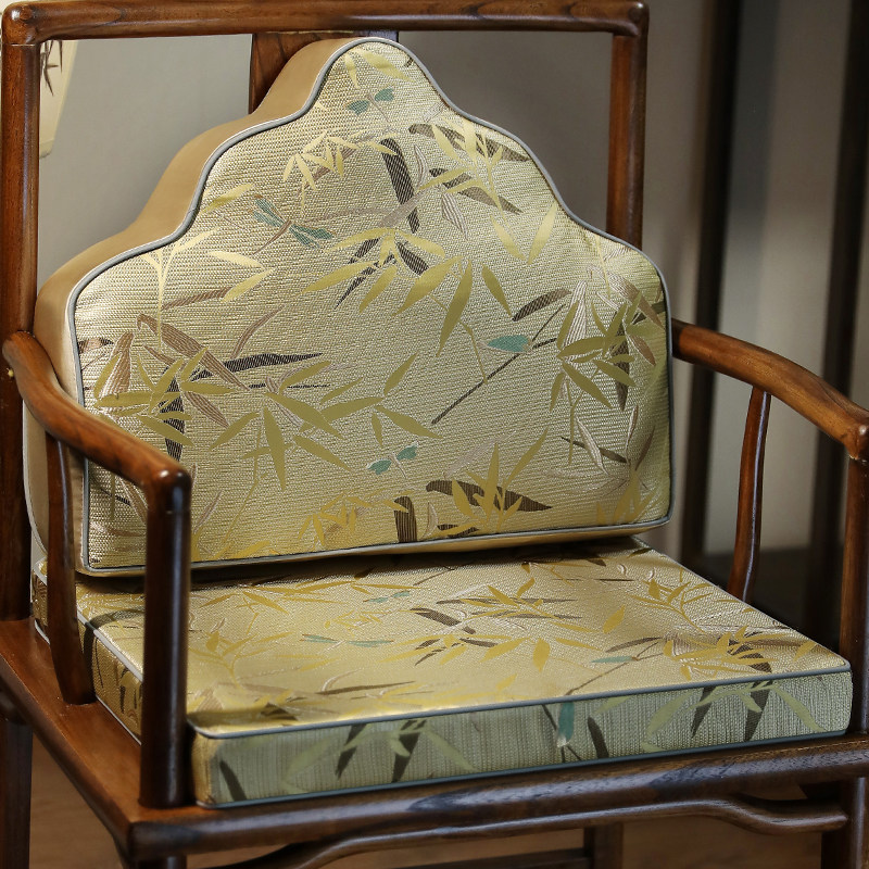 禅意提花新中式靠背一体靠山枕红木沙发云朵枕罗汉床靠背垫茶椅垫