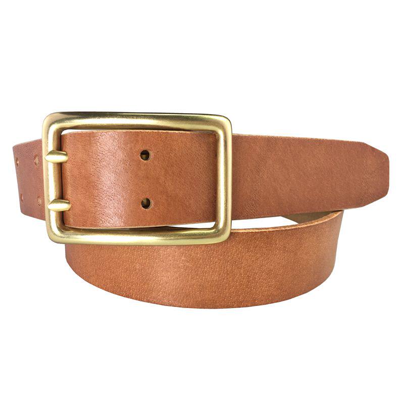 正品双针扣腰带牛皮老式男双孔双排扣针头铜扣中年爸爸中老年真皮