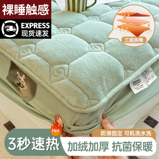 兔绒加厚夹棉床笠单件床垫保护罩席梦思床套隔脏榻榻米防尘罩透气