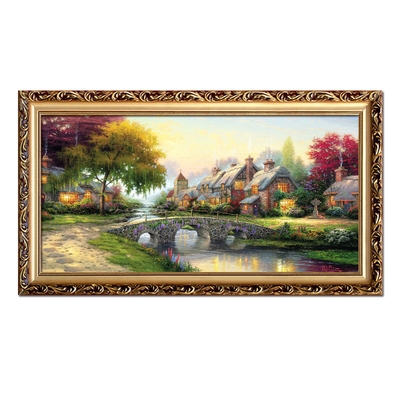 聚宝盆山水画田园风景挂画欧式客厅装饰画沙发背景墙