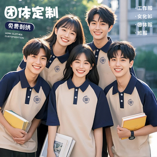 纯棉polo衫定制工作服夏季短袖t恤聚会班服团体团建文化衫印logo