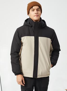 90分 防风防泼水户外棉衣男款秋冬季加厚保暖新雪丽棉服l连帽外套