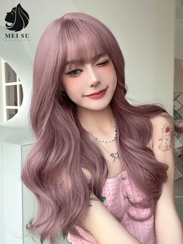 Модный тонкий парик, розовый кудрявый волнистый шлем, 2021 года, стиль Лолита