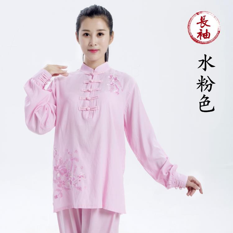 夏季太极服女七分袖服简易表演简约长裤气质服装透气