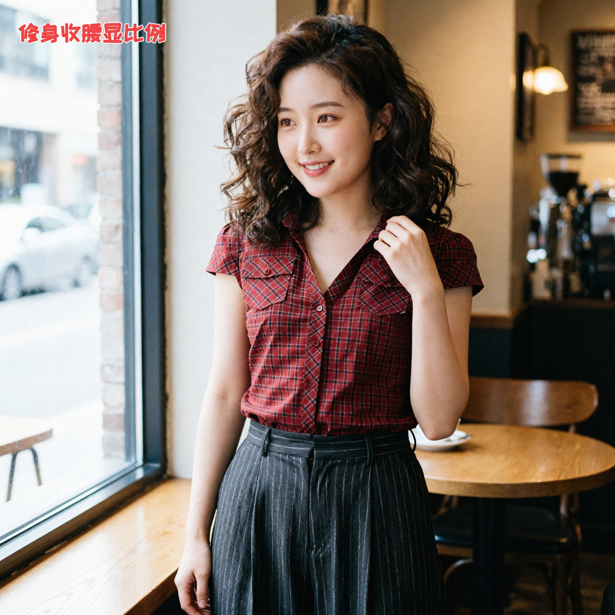 parkyeon女装洋气时髦气质红色
