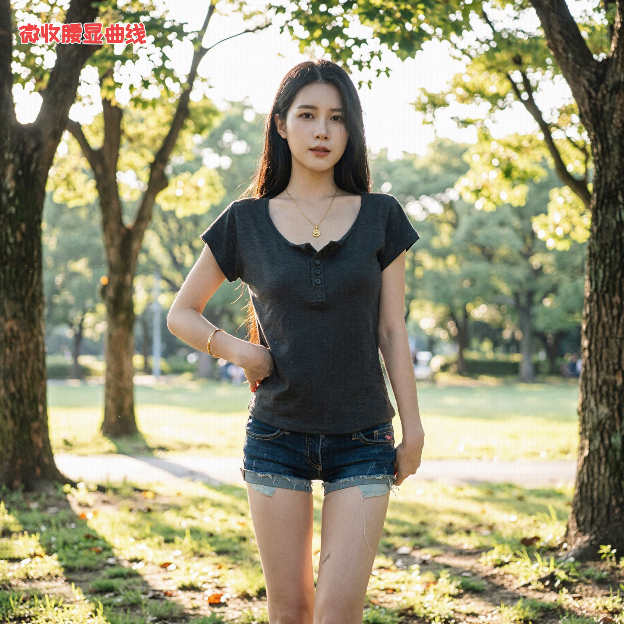 MosesQu新款n/魔西女王t恤休闲半开领上衣宽松百搭美洋短袖T恤