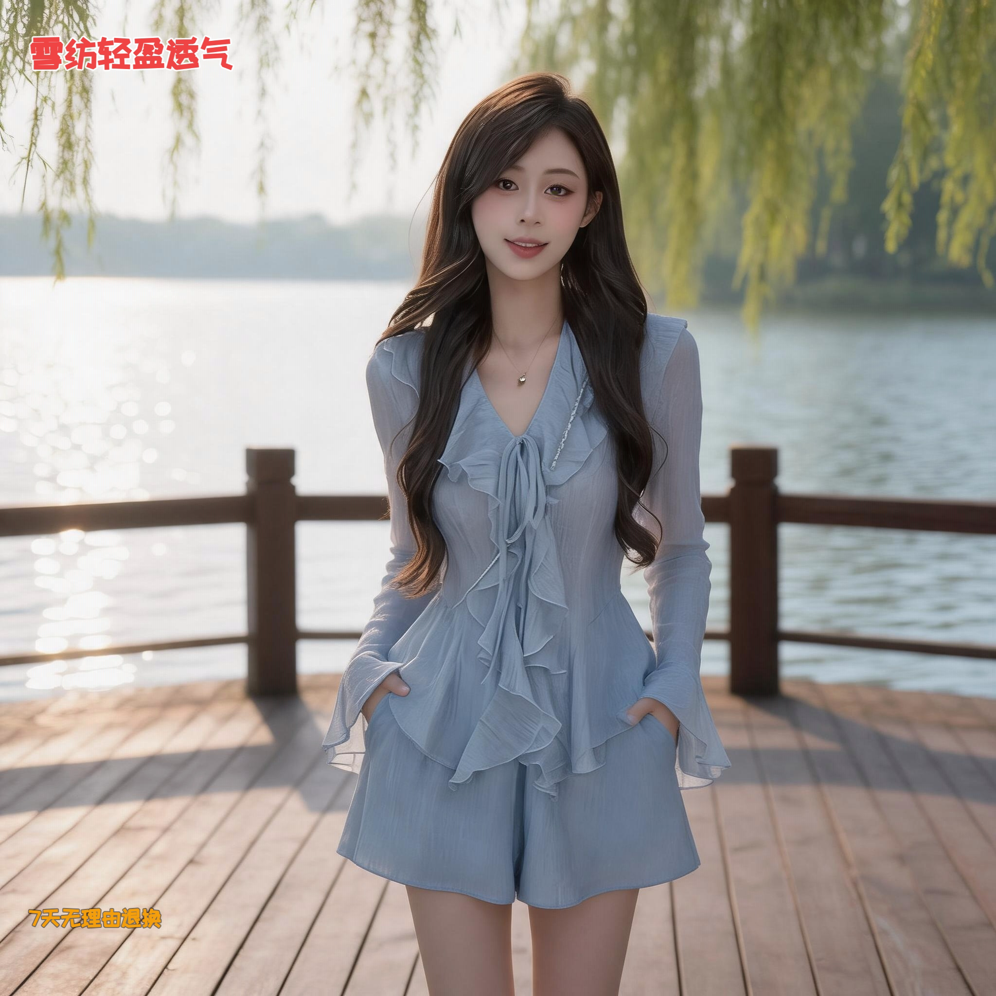 两件套2026夏季新款女法式温柔风小众设计感衬衫短裙子套装D6845