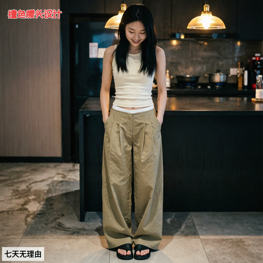 萝卜大叔运动裤休闲新款2026夏季垂感女夏冰丝高腰直筒阔腿裤子女