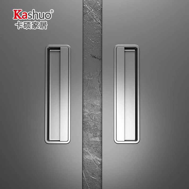 嵌入式衣柜隐形暗拉手开槽内嵌式灰色黑色柜门暗装隐藏式移门把手
