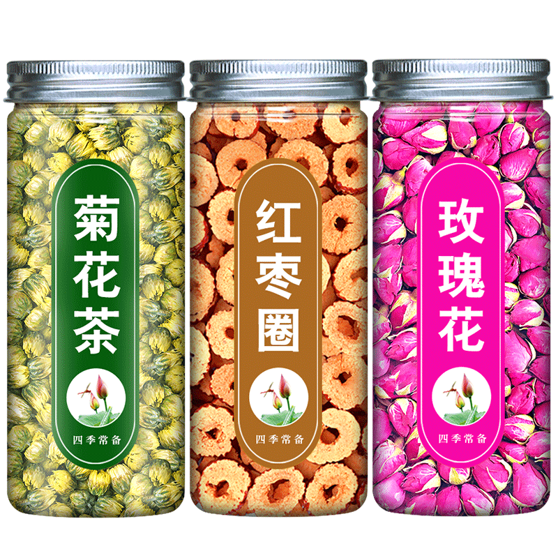 美容养颜降火茶菊花红枣玫瑰组合