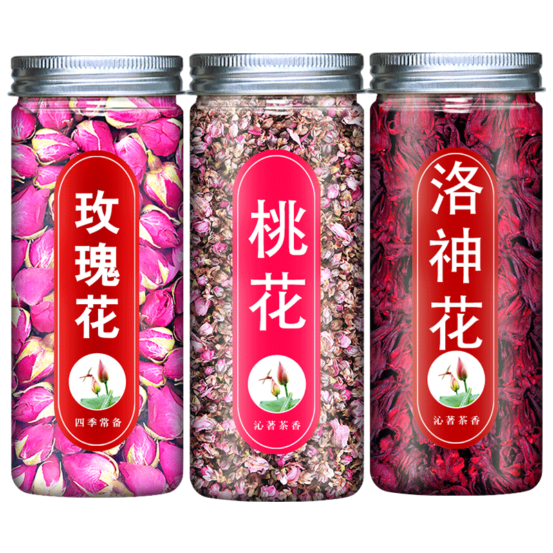 桃花茶洛神玫瑰官方旗舰店中药泡水喝非宿便排正品花苞干桃花泡水