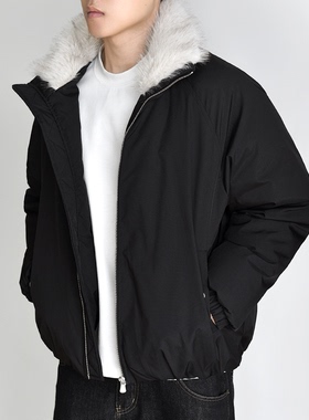 【仿貂毛领】座山雕立领棉服男秋冬加厚短宽夹克派克保暖外套插肩