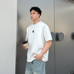 2025春夏新款 男士 重磅320g太空棉短袖 宽松t恤高级感T 解构设计