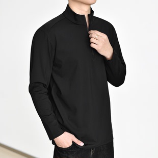 长袖 半拉链打底衣男秋冬保暖恒温薄绒内搭开襟衫 卫衣 软壳抓绒