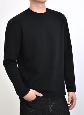 【暖皮自发热】重磅350g长袖打底衫男秋冬圆领t上衣宽松内搭T恤