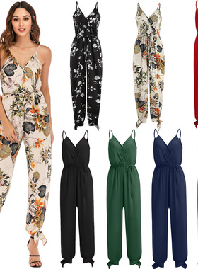 New women summer jumpsuit sexy gallus trousers casual pants