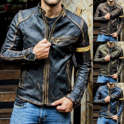 winter punk leather jacket for men coats fashion man jackets